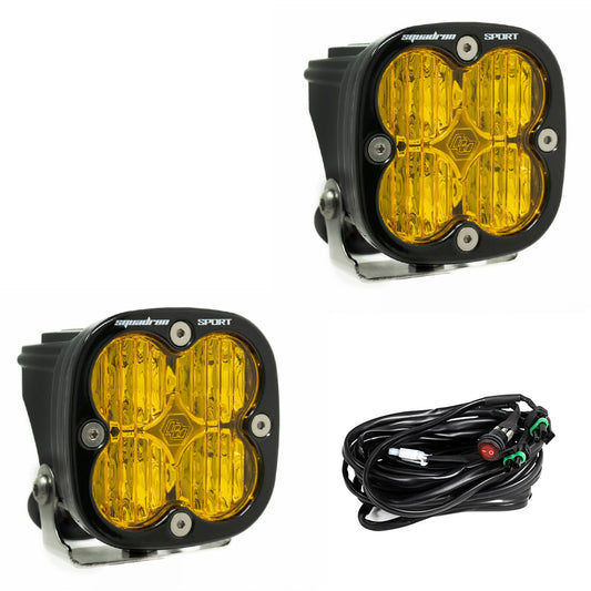 BAJA DESIGNS LED Light Pods Baja Amber Lens Wide Cornering Pair Squadron Sport Baja Designs I 557815