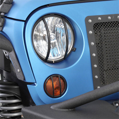 Smittybilt Euro Headlight Guard 2 pc. Black Drilling Required I 5680