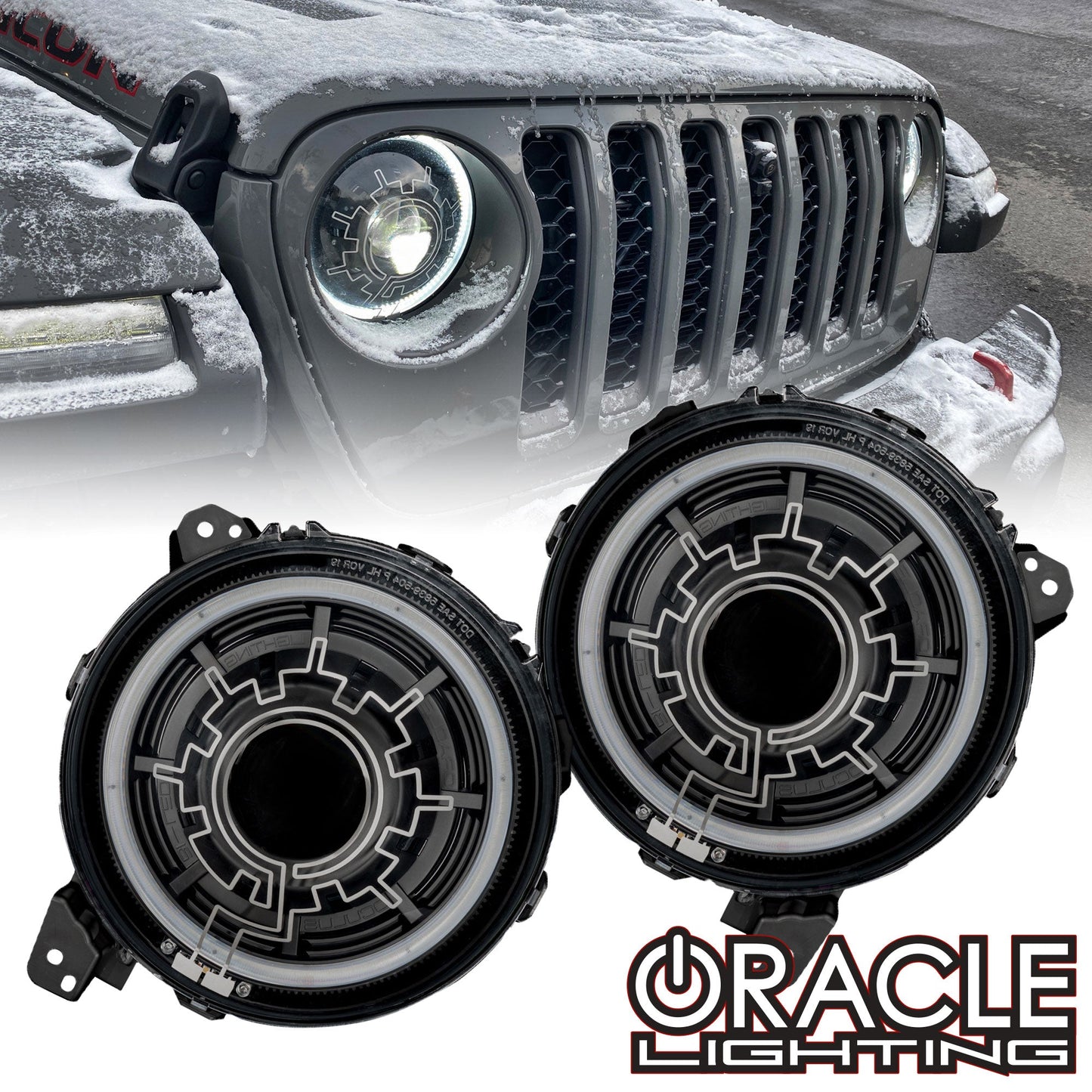 ORACLE Lighting Oculu Bi-LED Projector Headlights for Jeep Wrangler JL/Gladiator JT- Heated Lens | 5839-111