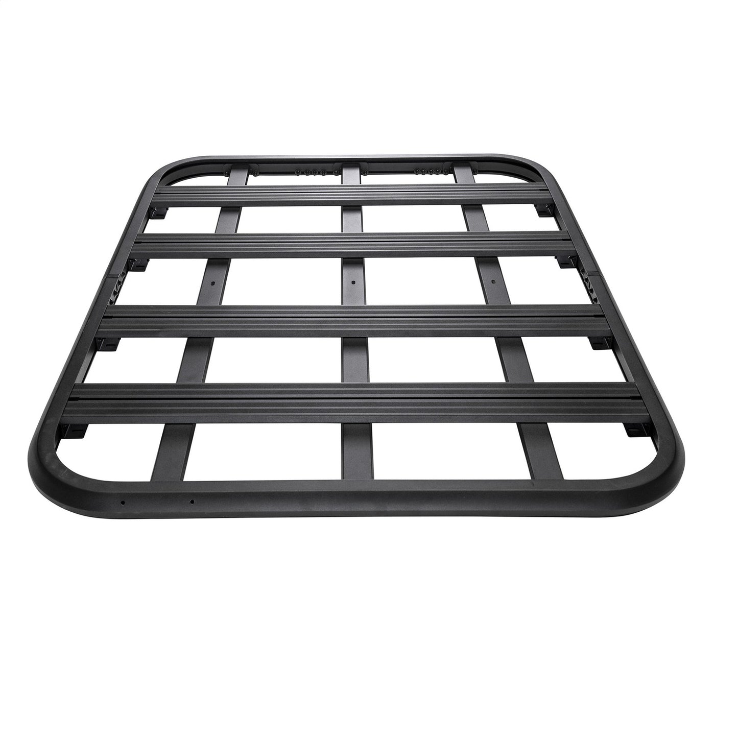 Smittybilt Defender Platform Roof Rack 45 in. Wide x 60 in. Long x 2 in. Sides Black 2.8mm Stringers Aluminum Aerodynamic Design Mounting Brackets Not Included I 6045