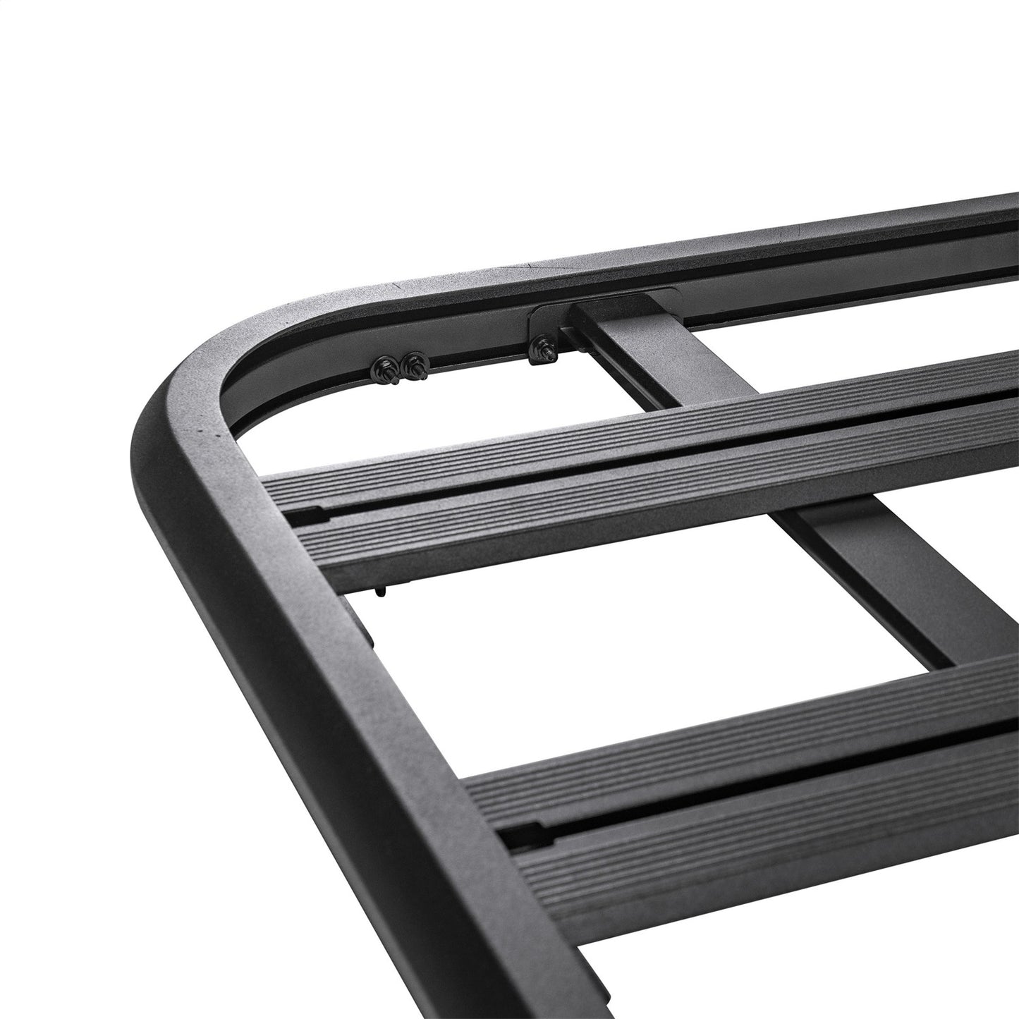 Smittybilt Defender Platform Roof Rack 57 in. Wide x 60 in. Long x 2 in. Sides Black 2.8mm Stringers Aluminum Aerodynamic Design Mounting Brackets Not Included I 6057