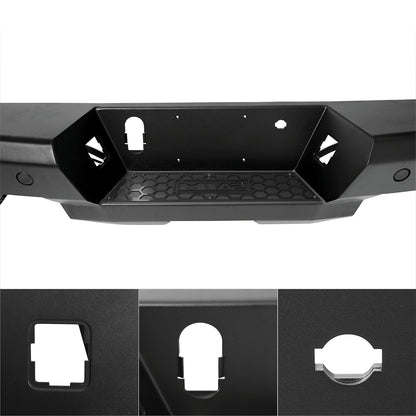 Smittybilt M1A2 Rear Bumper Incl. 2-6 in. Light Bars/Adjustable Steps I 614933