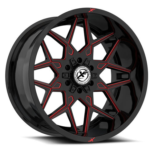 XF Off-Road XF-238 Gloss Black Milled Red