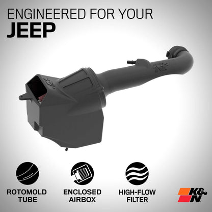 K & N Cold Air Intake - High-flow, Roto-mold Tube - for 2018-C Jeep Wrangler JL / JT V6-3.6L - 63-1576