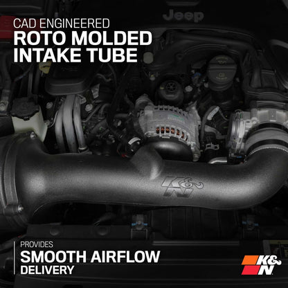 K & N Cold Air Intake - High-flow, Roto-mold Tube - for 2018-C Jeep Wrangler JL / JT V6-3.6L - 63-1576