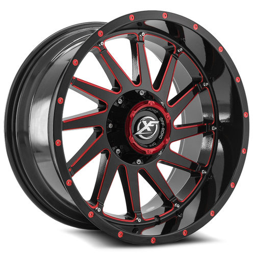 XF OFFROAD XF-216 Gloss Black Red Milled