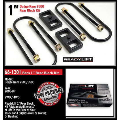 ReadyLIFT 1'' Rear Block Kit for use without Top mounted Overloads (3500) 66-1201