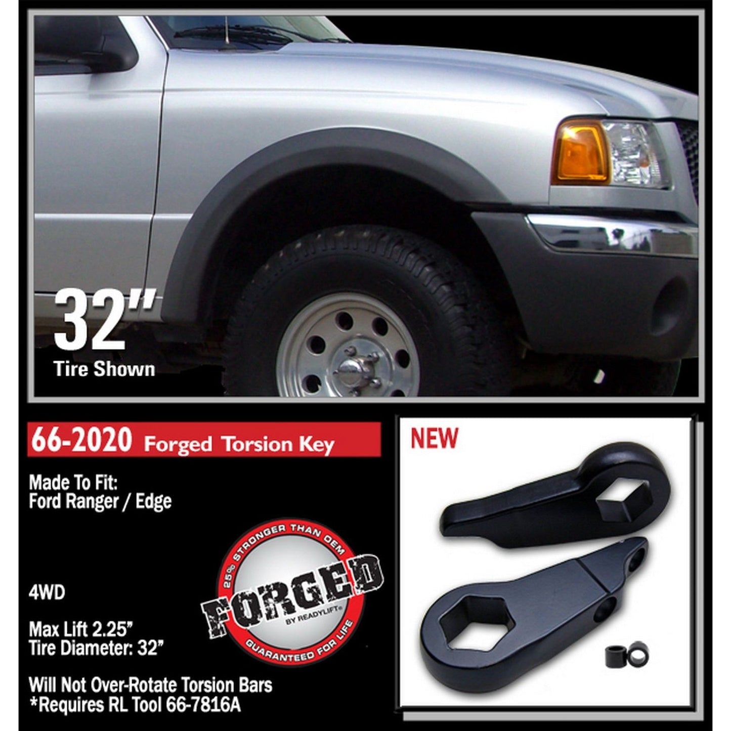 ReadyLIFT 2.25'' Leveling Kit (Forged Torsion Key) (Explorer/Ranger/Edge) 66-2020