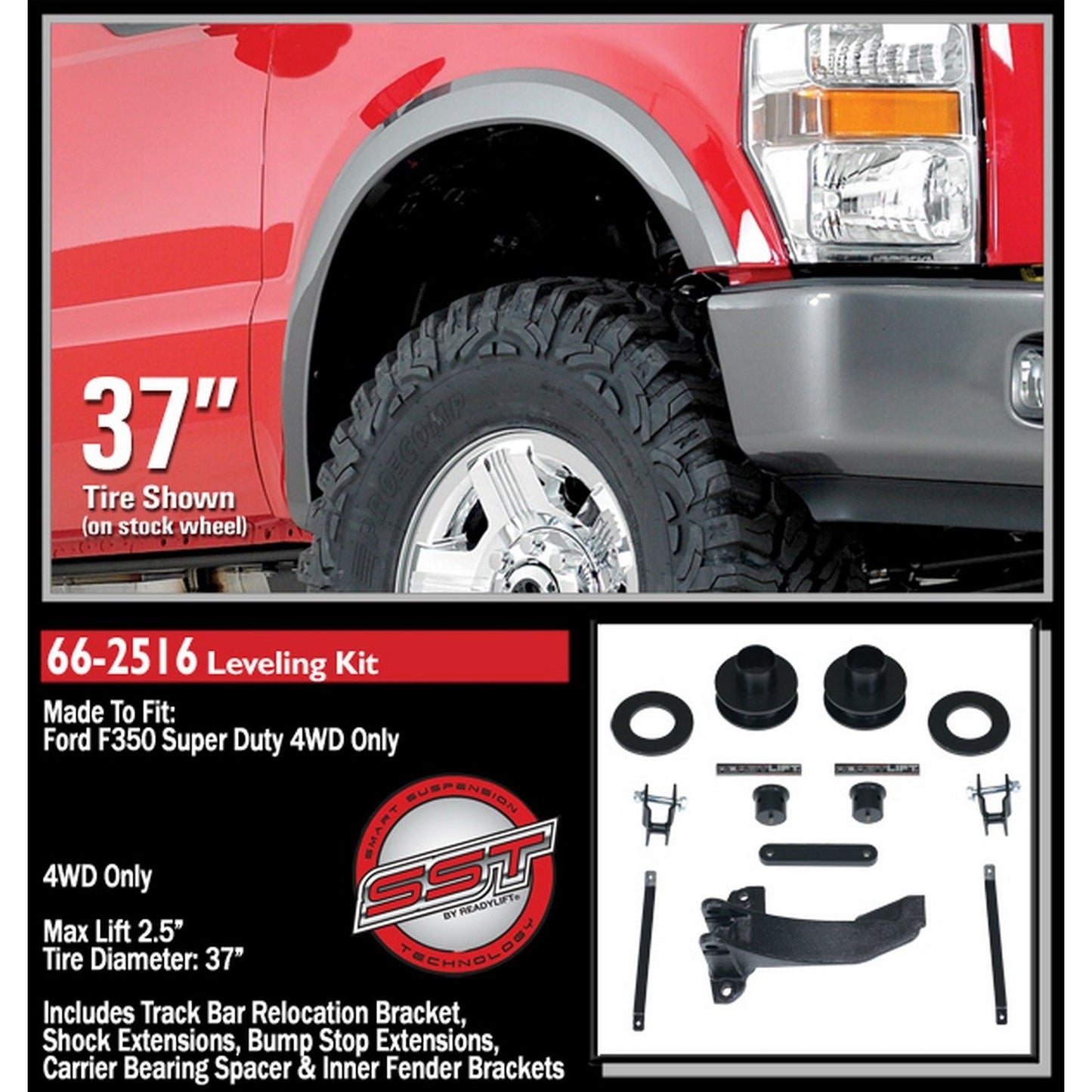 ReadyLIFT 2.5'' Front Leveling Kit with Track Bar Bracket (F250/F350/F450) 66-2516