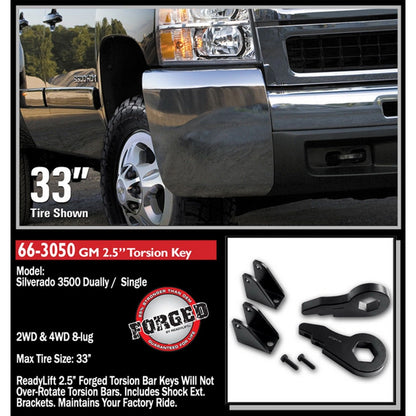 ReadyLIFT 2.5'' Front Leveling Kit (Forged Torsion Key) (2500/3500HD) 66-3050
