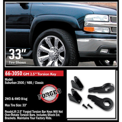 ReadyLIFT 2.5'' Front Leveling Kit (Forged Torsion Key) (2500/3500HD) 66-3050