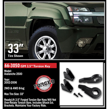 ReadyLIFT 2.5'' Front Leveling Kit (Forged Torsion Key) (2500/3500HD) 66-3050