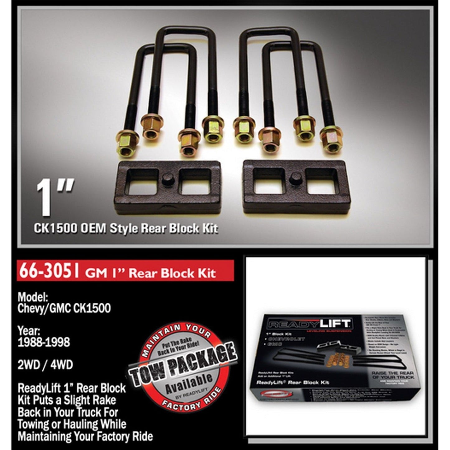 ReadyLIFT 1'' Rear Block Kit (1500/2500/3500HD) 66-3051
