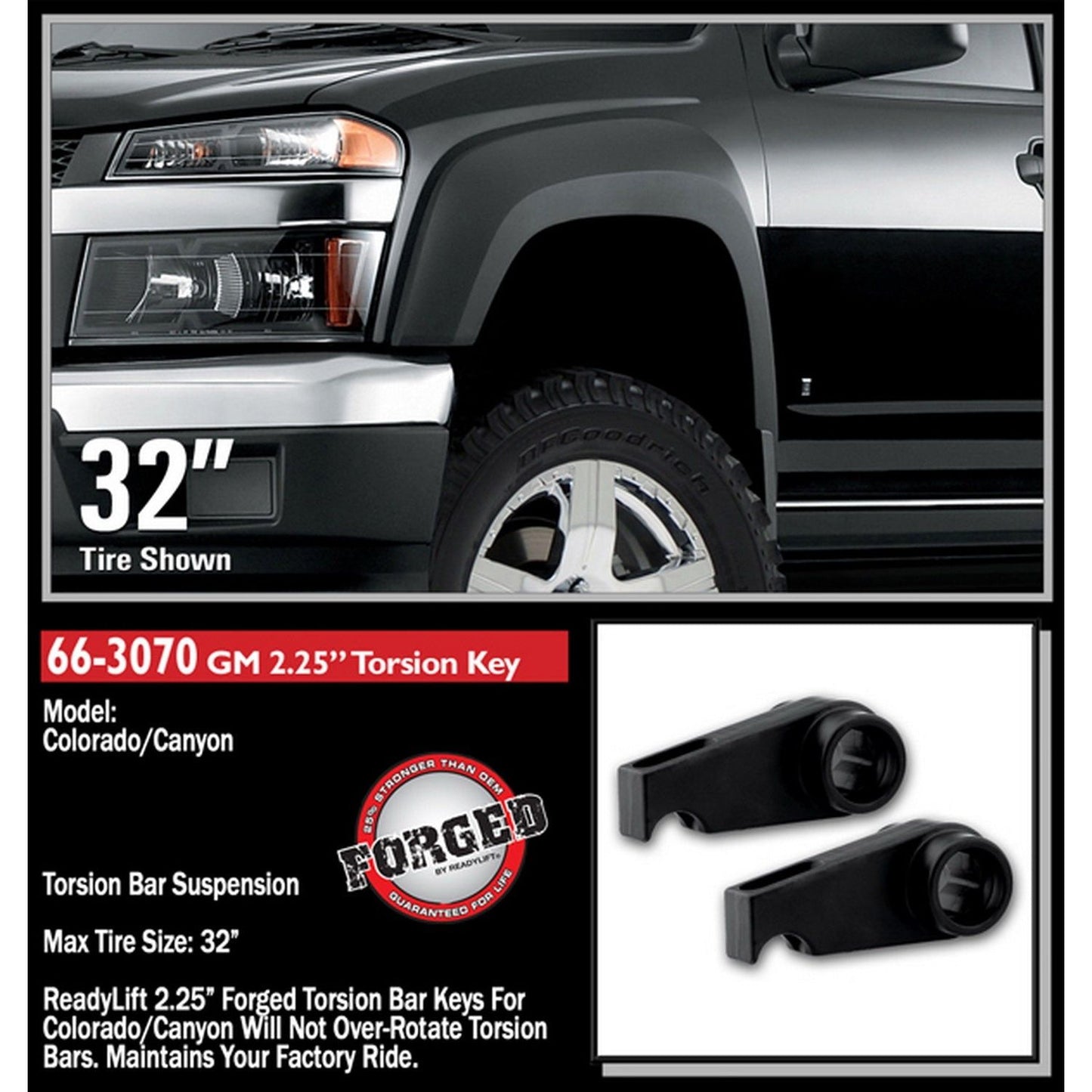 ReadyLIFT 2.25''Front, 1.5''Rear Front Leveling Kit (Forged Torsion Key) (Colorado/Canyon) 66-3070