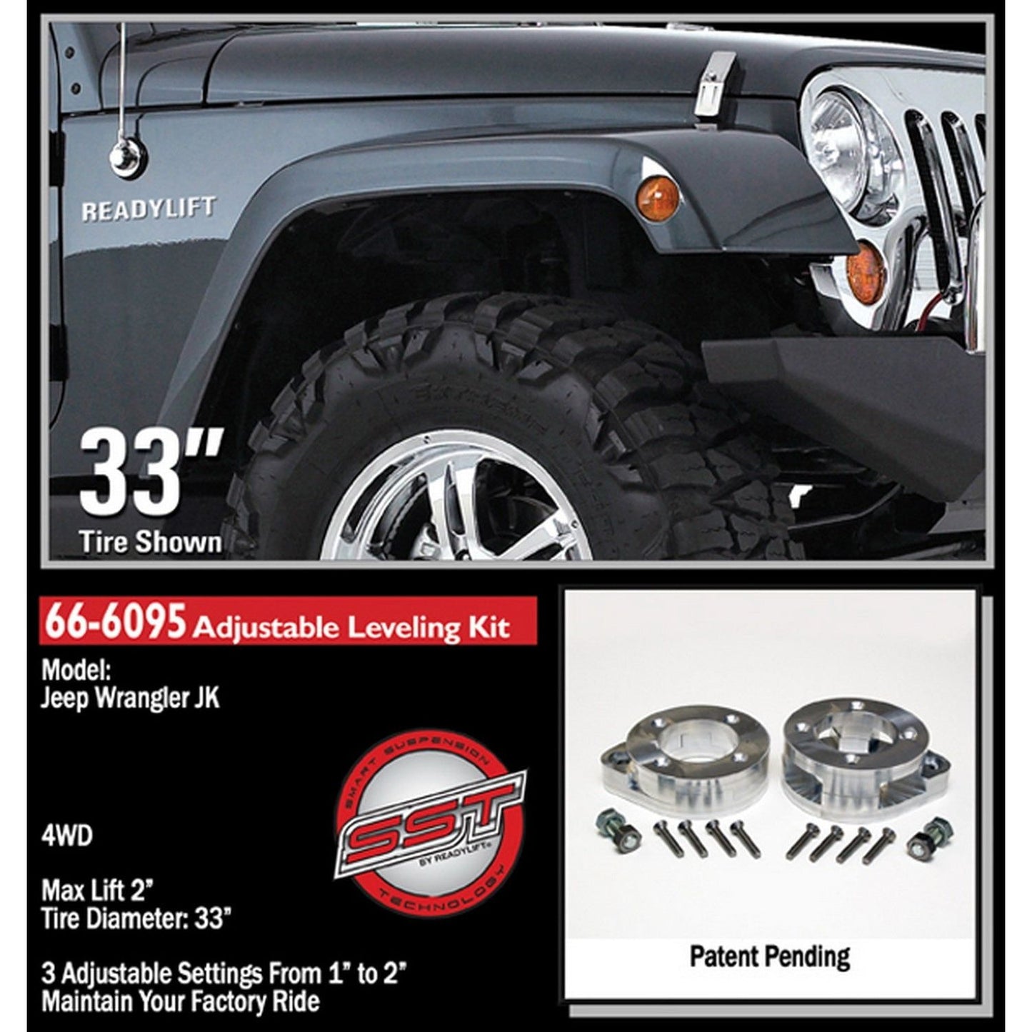ReadyLIFT 1-2'' Front Leveling Kit  (JK) 66-6095