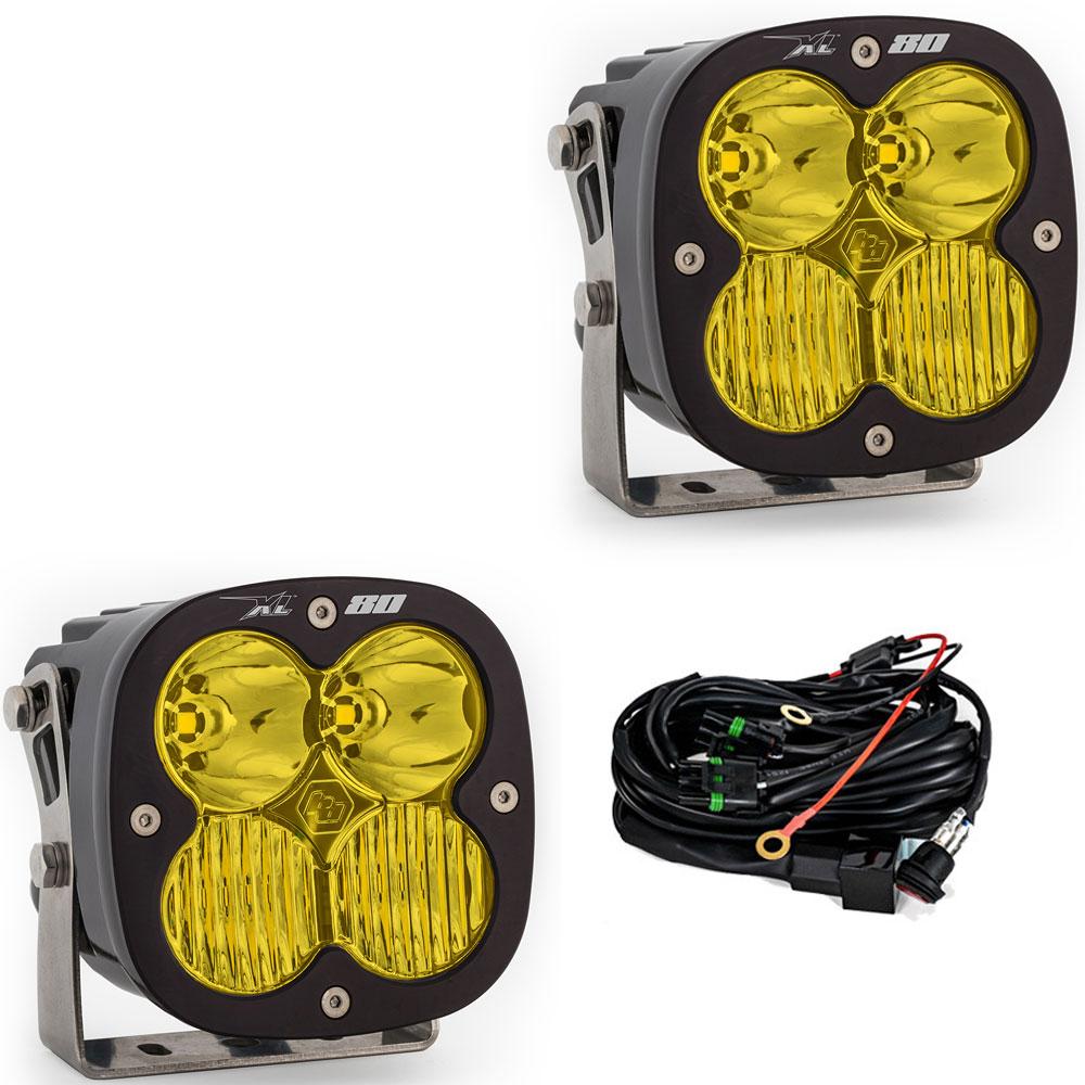 BAJA DESIGNS LED Light Pods Baja Amber Lens Driving Combo Pattern Pair XL80 Series Baja Designs I 677813