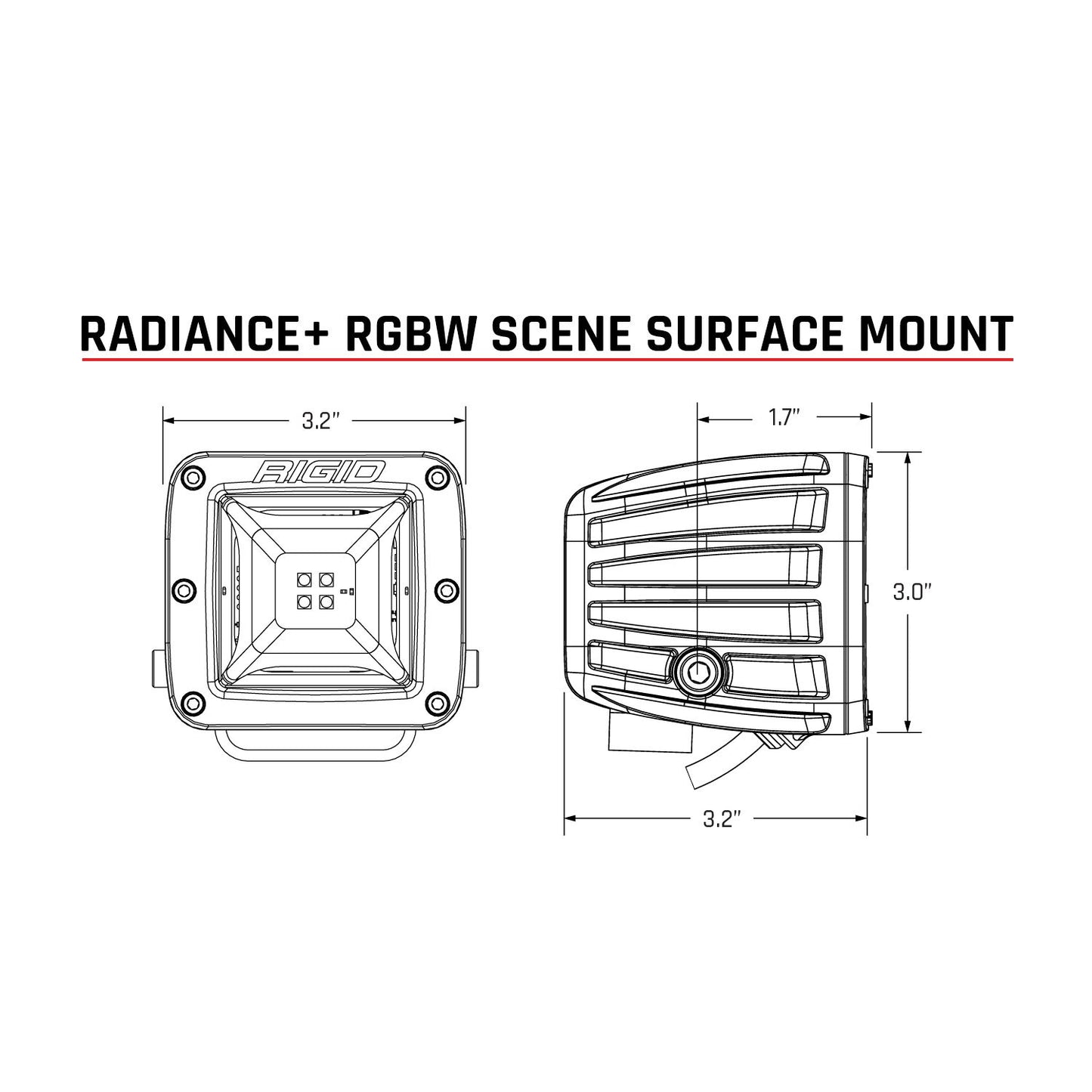 RIGID INDUSTRIES | Radiance Plus Scene RGBW Surface Mount Pair RIGID Industries | 682053