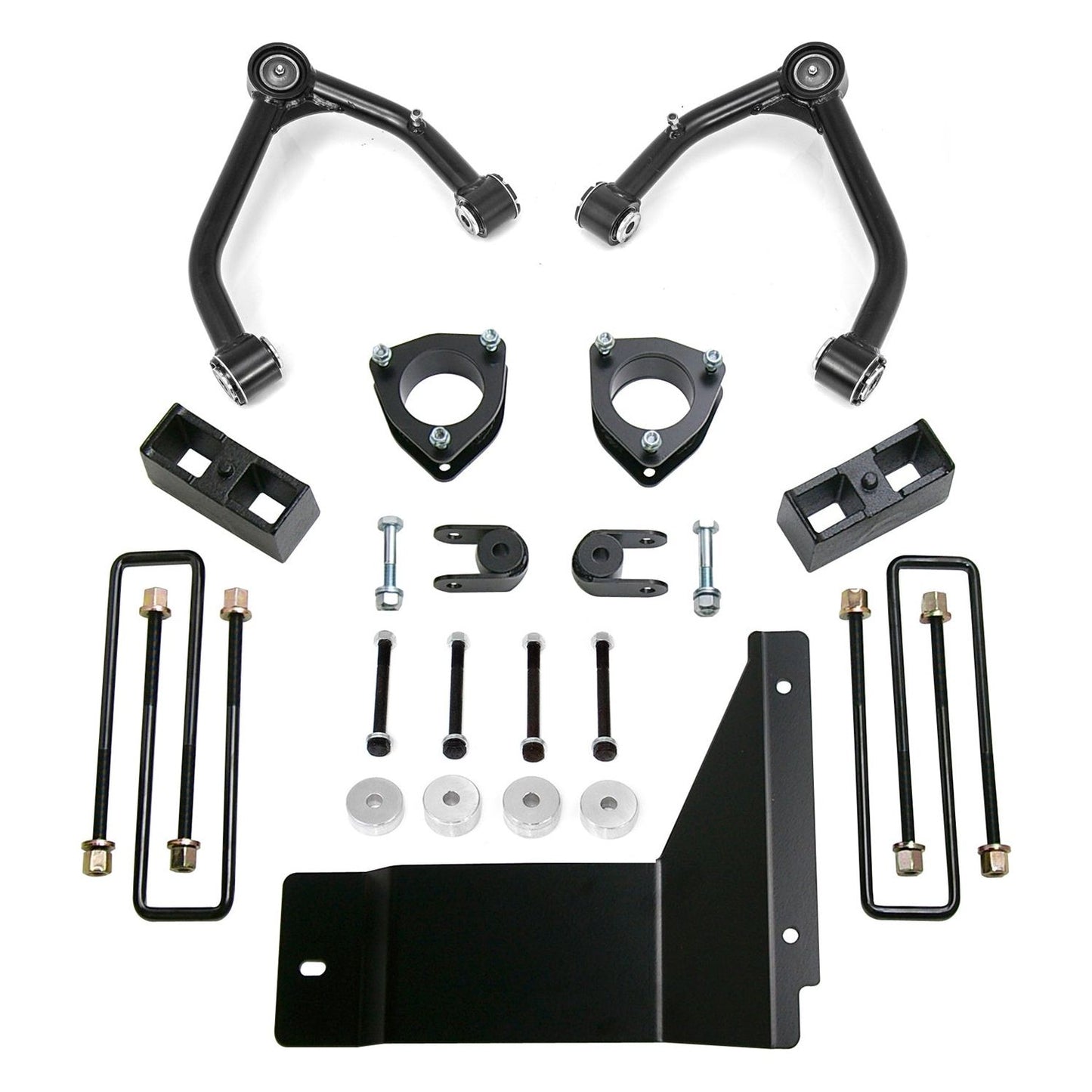 ReadyLIFT 4'' SST Lift Kit Front with 3'' Rear Blocks with Upper Control Arms for Cast Steel OE Upper Control Arms without Shocks (1500) 69-3485