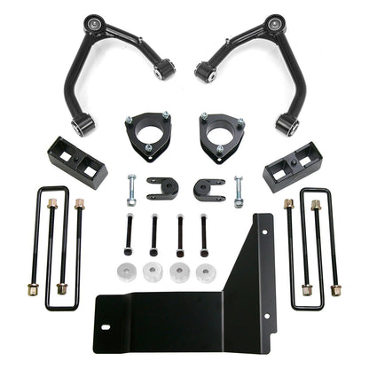 ReadyLIFT 4'' SST Lift Kit Front with 3'' Rear Blocks with Upper Control Arms for Cast Steel OE Upper Control Arms without Shocks (1500) 69-3485