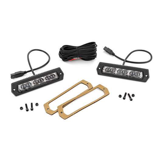 ROUGH COUNTRY 6 Inch Chrome Series LED Lights | Flush Mount | Pair | 70916A