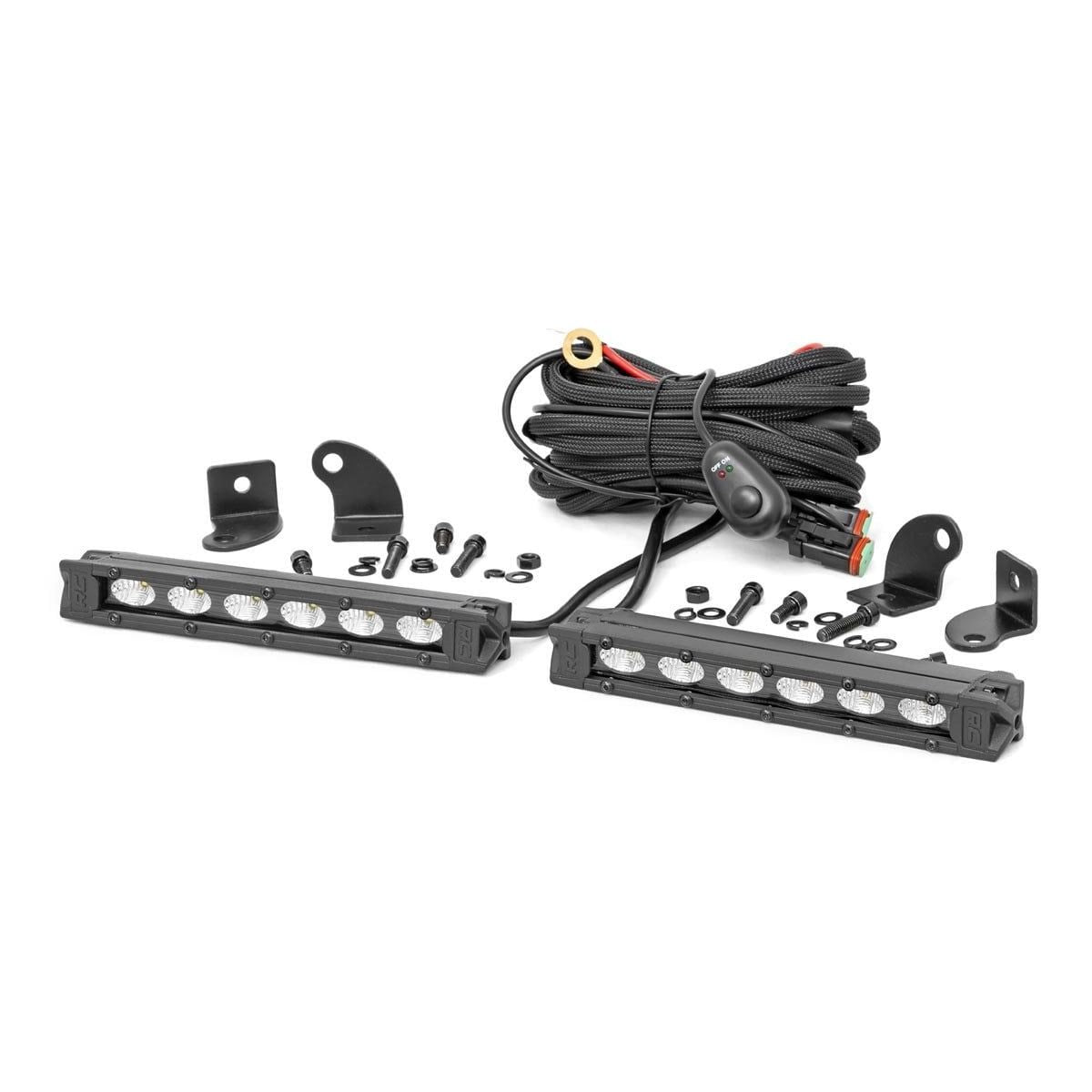 ROUGH COUNTRY 6 Inch Black Series LED Light Bar | Slim Line | Pair | 70406ABL