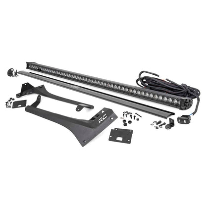 ROUGH COUNTRY LED Light Kit | Windshield | 50" BLK Single Row | WHT DRL | Jeep Gladiator JT/Wrangler JL (18-25) | 70066