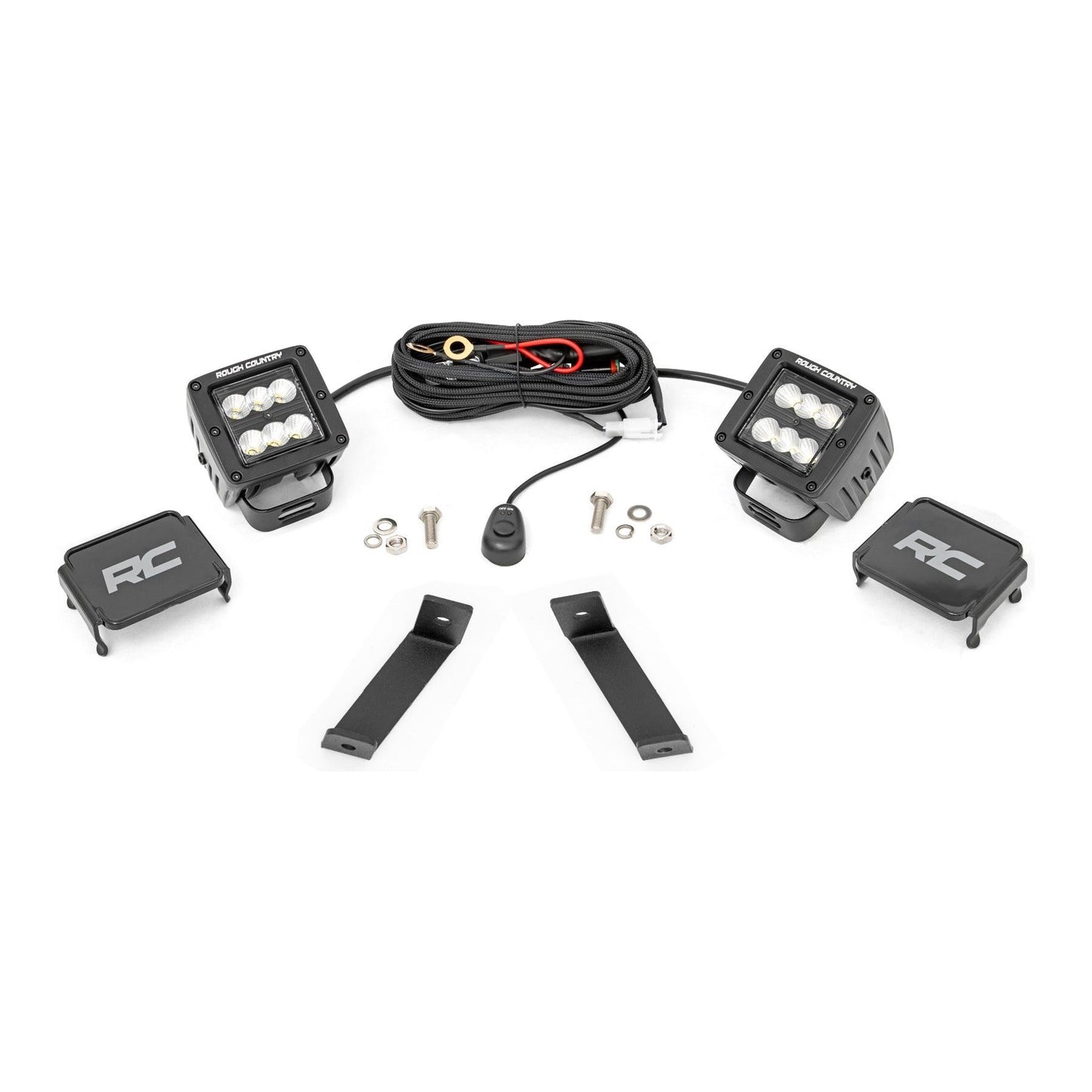 Rough Country Black Series w/ Flood Beam LED Ditch Light Kit I 70079