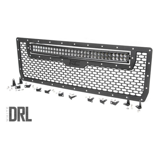 Rough Country Black Series w/ White DRL Mesh Grille I 70190DRL