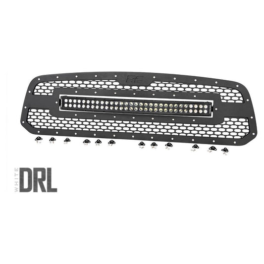 Rough Country Black Series w/ White DRL Mesh Grille I 70199DRL