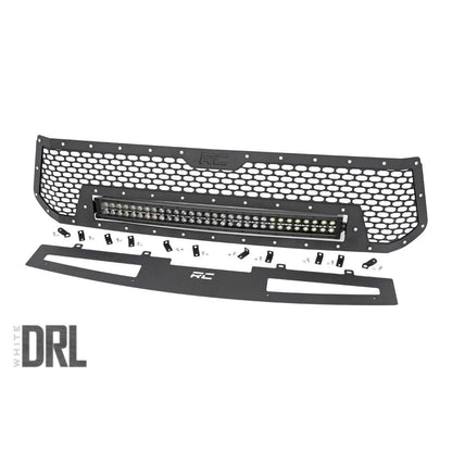 ROUGH COUNTRY Mesh Grille | 30" Dual Row LED | Black | White DRL | Toyota Tundra (14-17) | 70225