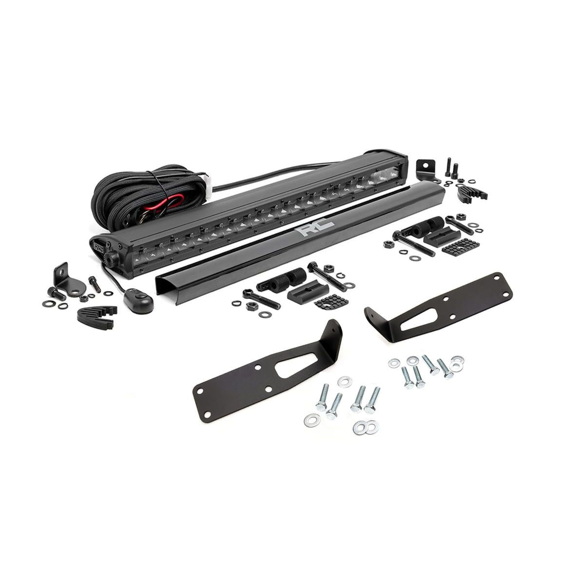 ROUGH COUNTRY LED Light Kit | Bumper Mount | 20" Black Single Row | Ram 2500/3500 (10-18) | 70568BL