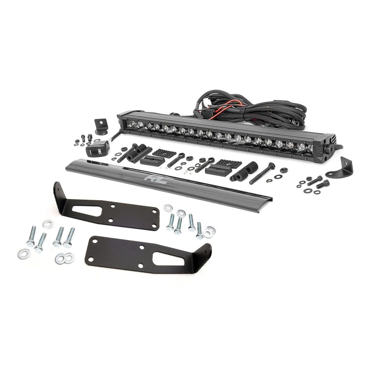 ROUGH COUNTRY LED Light Kit | Bumper Mount | 20" Black Single Row | White DRL | Ram 2500/3500 (10-18) | 70568BLDRL