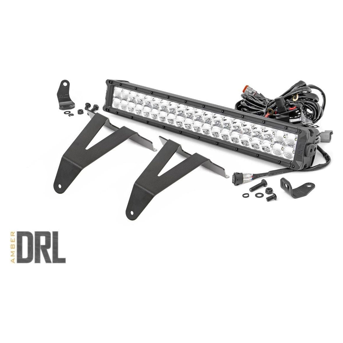 Rough Country Chrome Series w/ Amber DRL 20" LED Hidden Bumper Kit I 70781