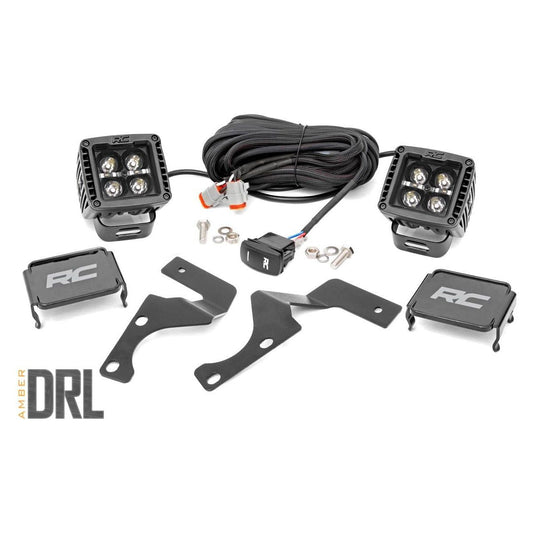 Rough Country Black Series w/ Amber DRL LED Ditch Light Kit I 70798