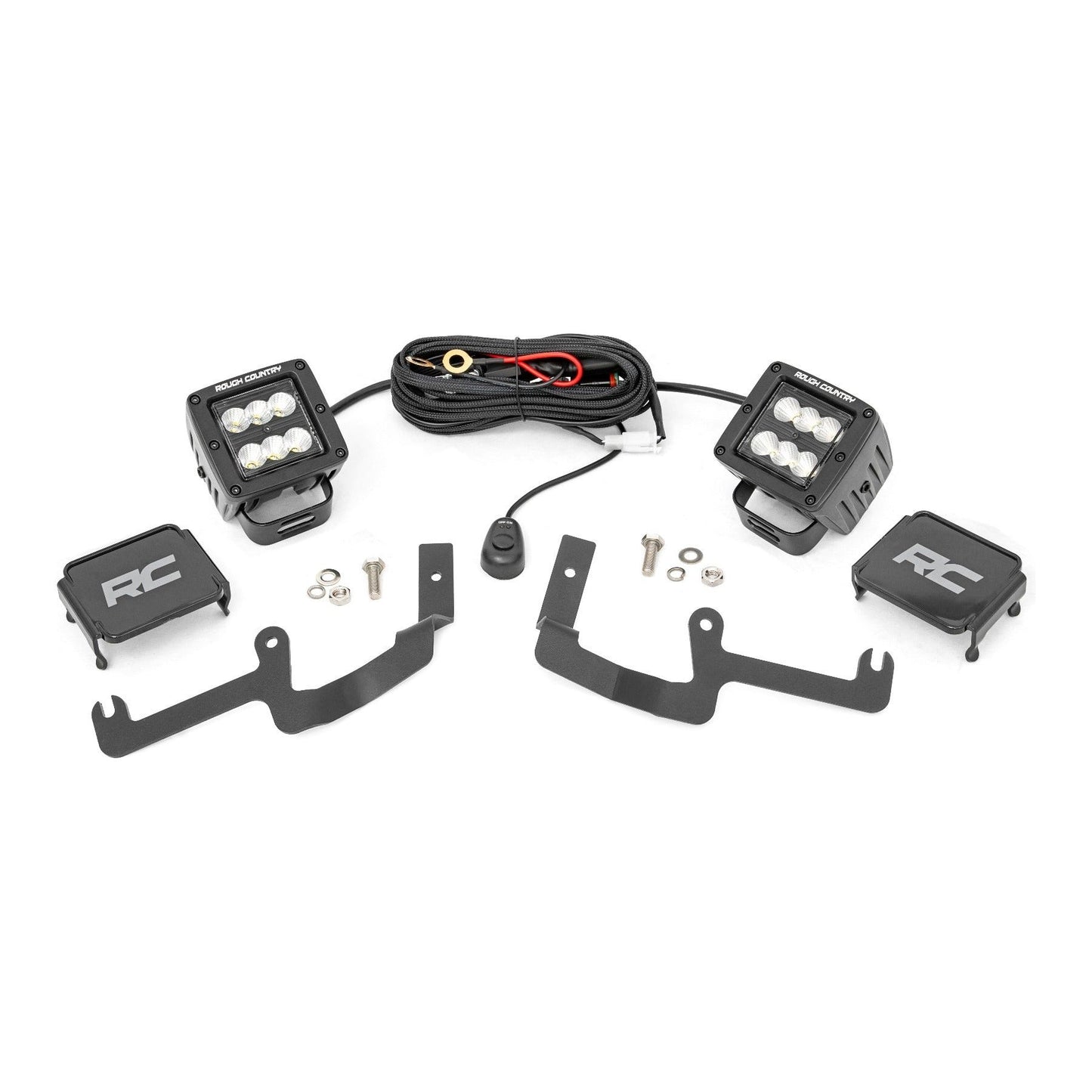 Rough Country Black Series w/ Flood Beam LED Ditch Light Kit I 70842