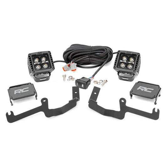 Rough Country Black Series w/ White DRL LED Ditch Light Kit I 70843