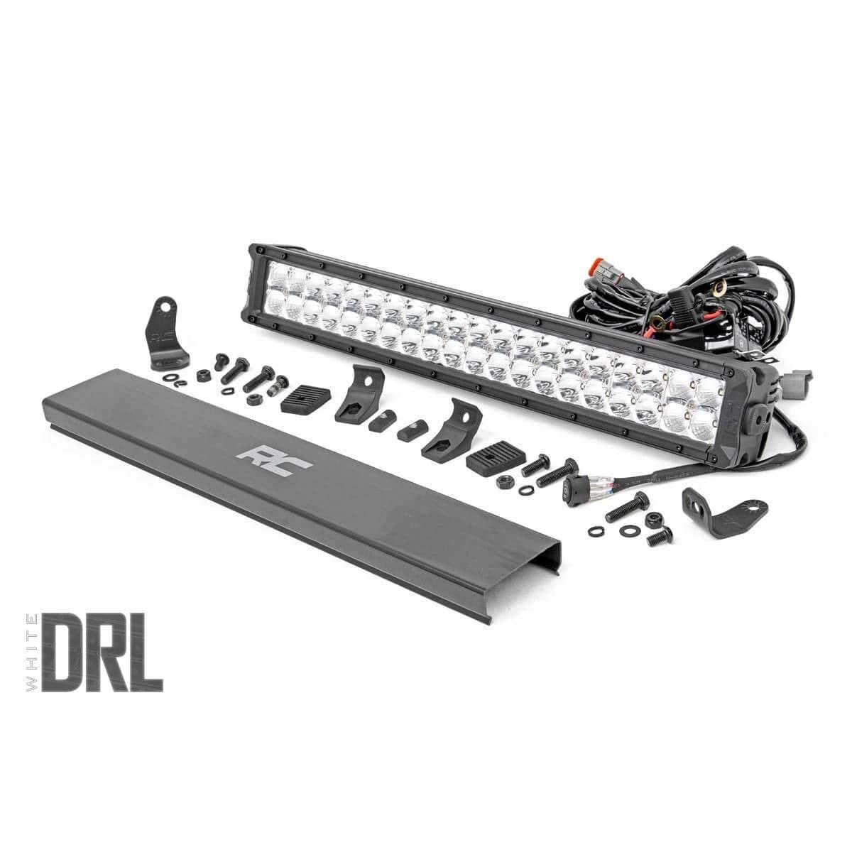 ROUGH COUNTRY 20 Inch Chrome Series LED Light Bar | Dual Row | Cool White DRL | 70920D