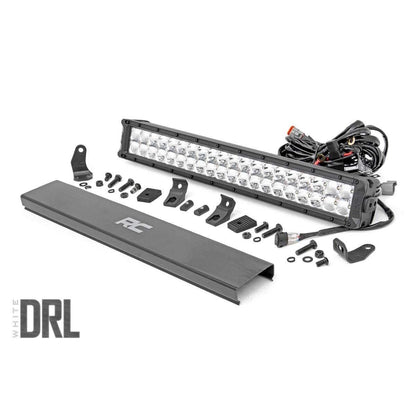 ROUGH COUNTRY 20 Inch Chrome Series LED Light Bar | Dual Row | Cool White DRL | 70920D