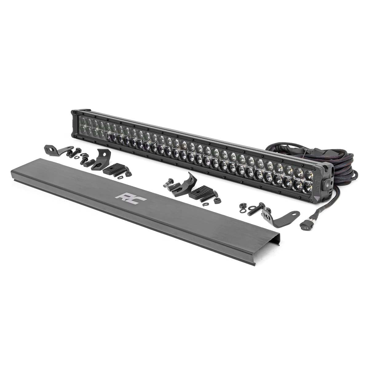 ROUGH COUNTRY 30 Inch Black Series LED Light Bar | Dual Row | Cool White DRL | 70930BD