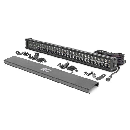 ROUGH COUNTRY 30 Inch Black Series LED Light Bar | Dual Row | Cool White DRL | 70930BD