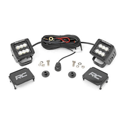 Rough Country Black Series w/ Flood Beam LED Ditch Light Kit I 71046