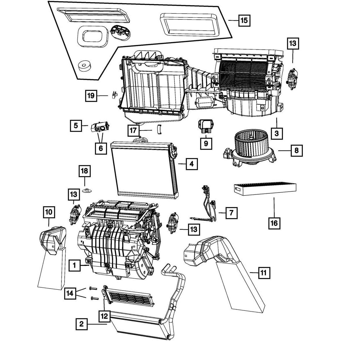 Mopar Heater Core for Jeep Wrangler JK 68004193AB