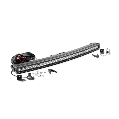 ROUGH COUNTRY 30 Inch Chrome Series LED Light Bar | Curved | Single Row | 72730