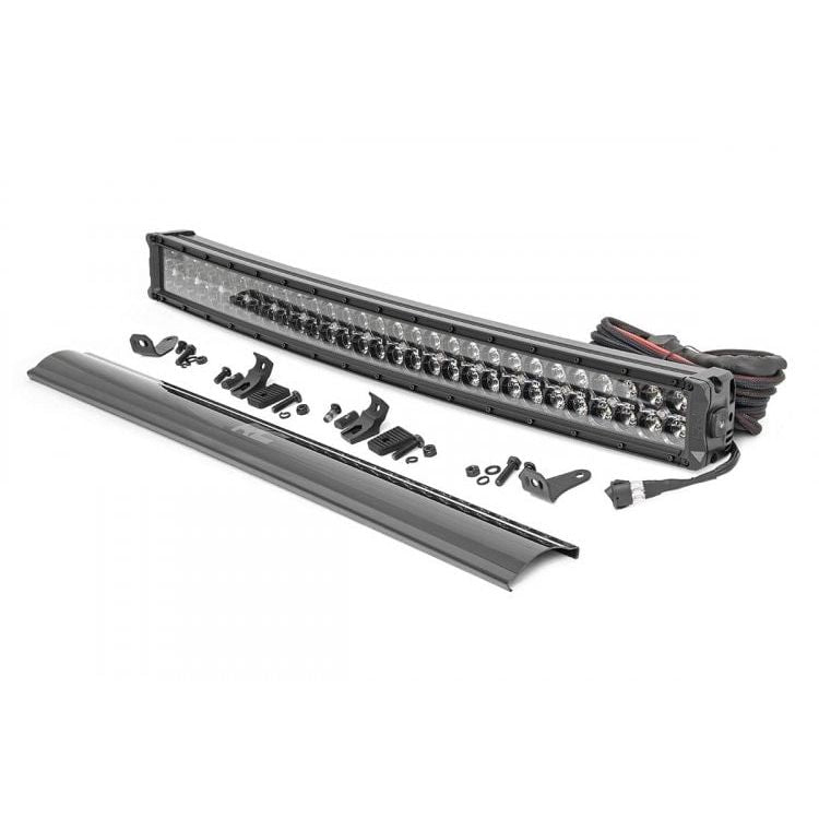 ROUGH COUNTRY LED Light Kit | Bumper Mount | 30" Black Dual Row | White DRL | Toyota 4Runner (14-20) | 70787
