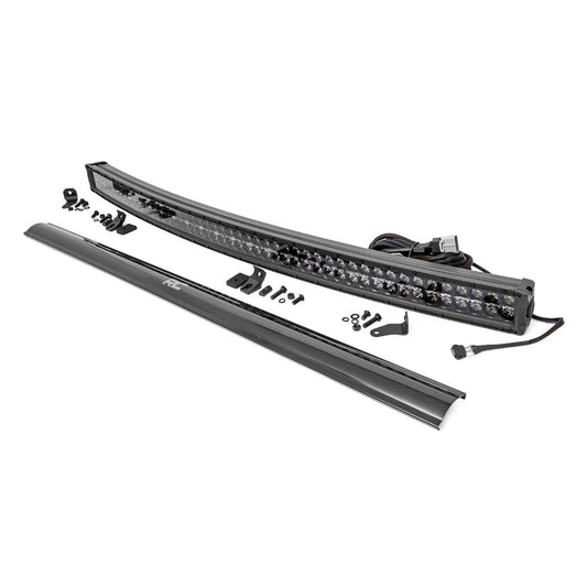 ROUGH COUNTRY 50 Inch Black Series LED Light Bar | Curved | Dual Row | Cool White DRL | 72950BD
