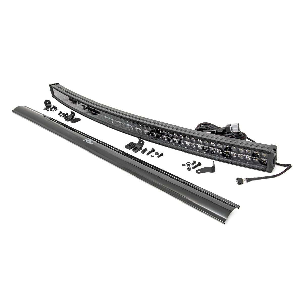 ROUGH COUNTRY 54 Inch Black Series LED Light Bar | Curved | Dual Row | Cool White DRL | 72954BD