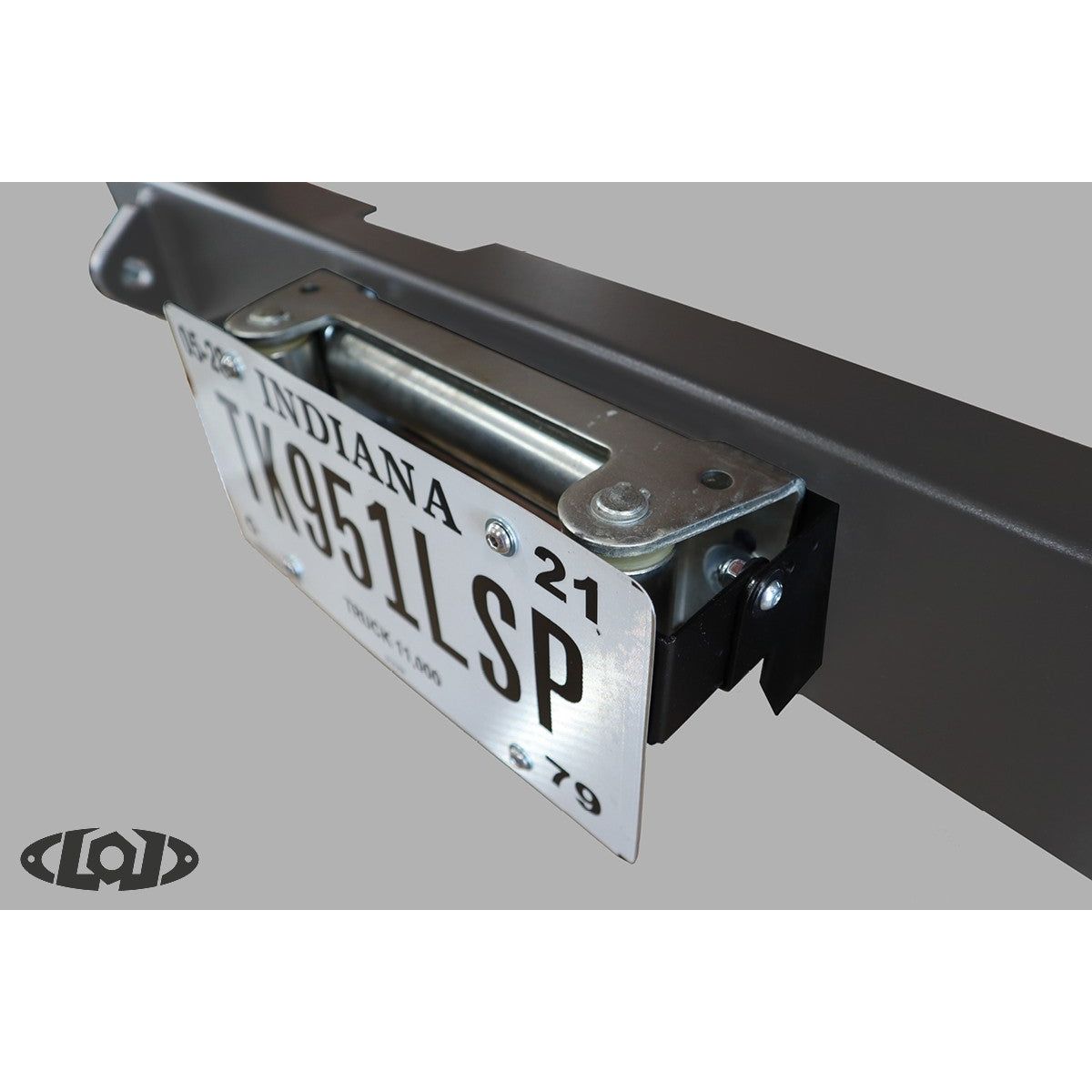 LOD Universal Front Bumper Fairlead Flip Up License Plate Mount (Black Powder Coated)