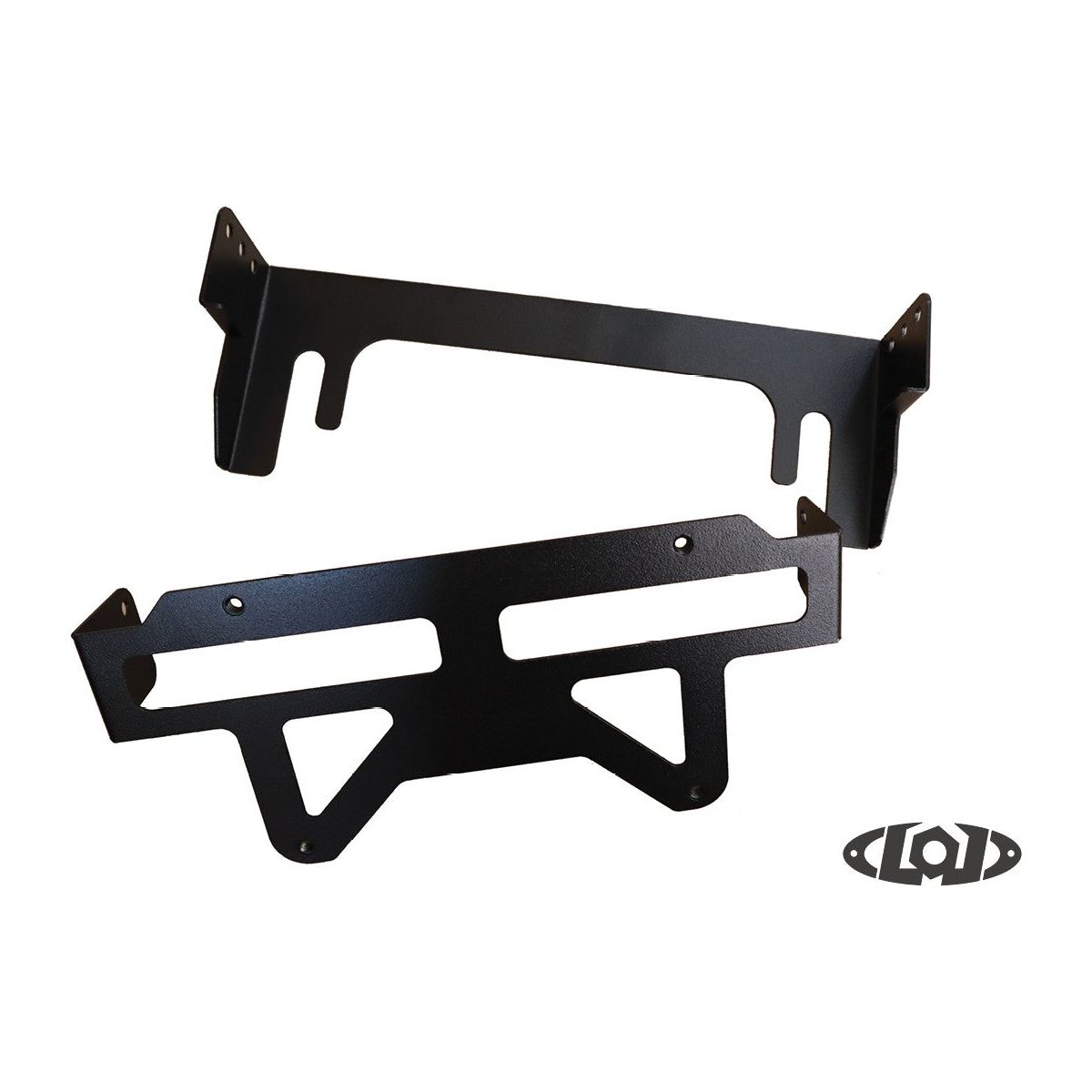 LOD Universal Front Bumper Fairlead Flip Up License Plate Mount (Black Powder Coated)