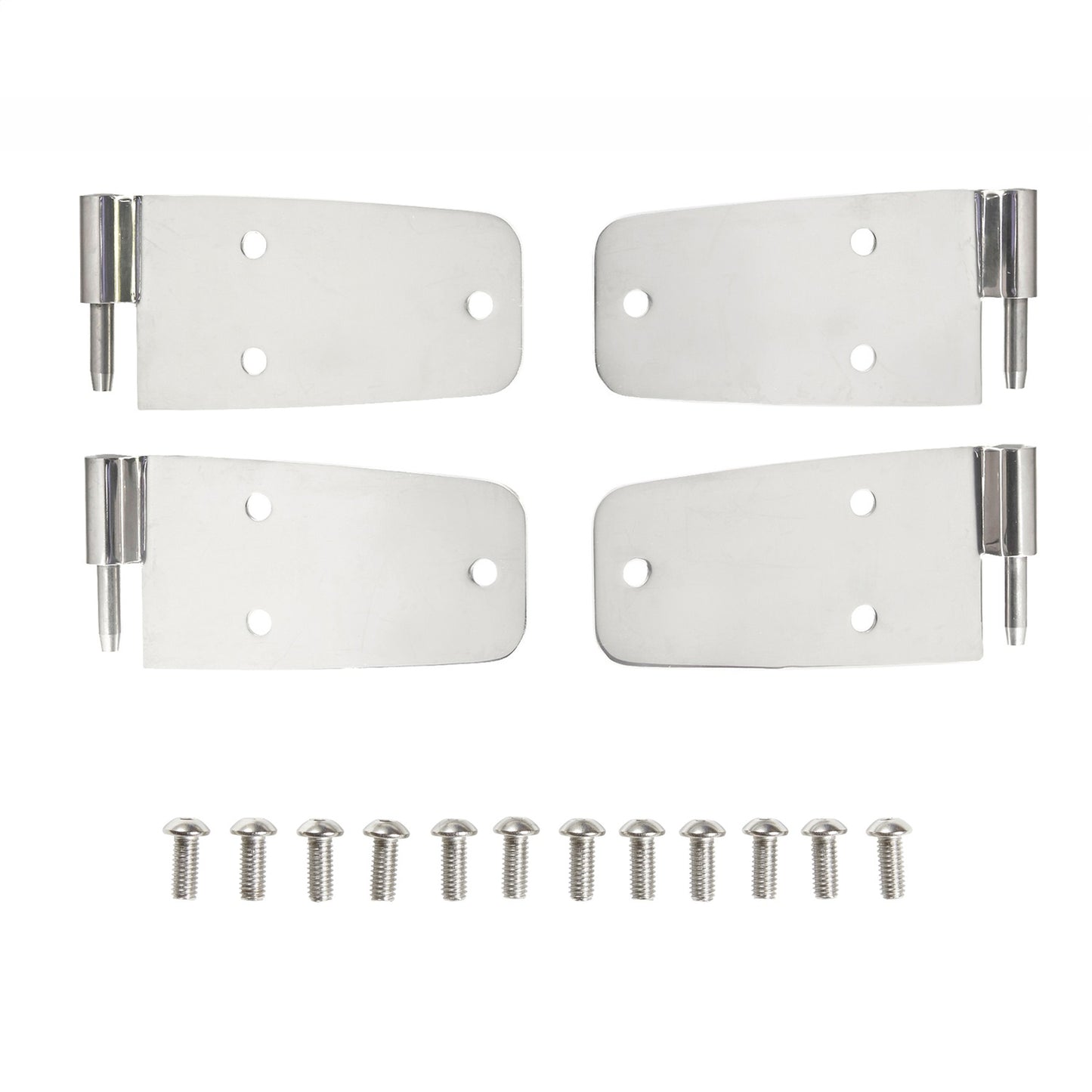 Smittybilt Door Hinge Fits w/Full Steel Door Completed Set Of 4 Stainless Steel No Drill Installation Front I 7420