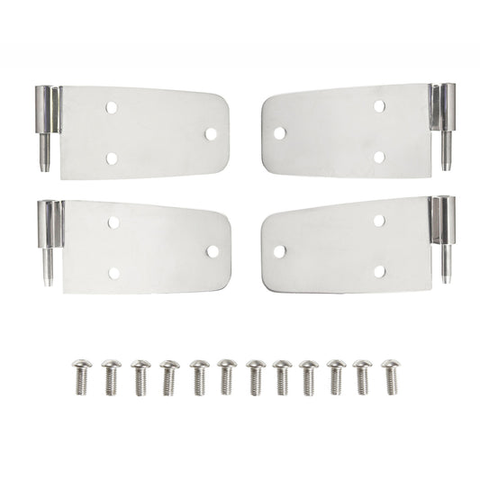 Smittybilt Door Hinge Fits w/Full Steel Door Completed Set Of 4 Stainless Steel No Drill Installation Front I 7420